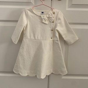 Girls Janie and Jack scalloped 3/4 sleeve dress. Size 3.